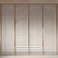 Modern partition minimalist wire-clamped glass partition 3d model