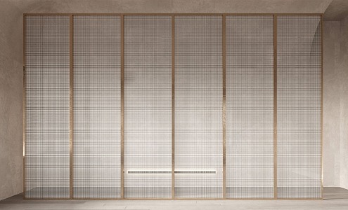 Modern partition minimalist wire-clamped glass partition 3d model