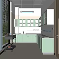 Hospital Outpatient Clinic Interior With Medical Staff Green Cabinets And Medical Equipment