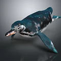Realistic 3D Rendered Penguin With Teal And White Feathers In Swimming Pose