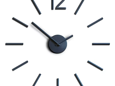Minimalist Modern Wall Clock With Black Hands And White Background Design 3d model