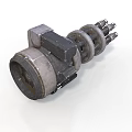 Mechanical Multi Barrel Rotary Weapon Featuring Metal Components And Tactical Design
