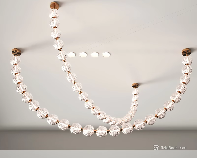 Crystal Beaded Chandelier With Multiple Hanging Chains For Modern Interior Decor 3d model 