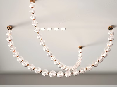 Crystal Beaded Chandelier With Multiple Hanging Chains For Modern Interior Decor 3d model