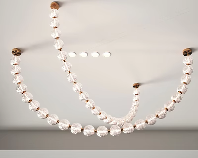 Crystal Beaded Chandelier With Multiple Hanging Chains For Modern Interior Decor 3d model