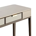 Modern Desk With Two Drawers Light Wooden Top And Dark Slim Legs
