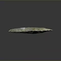 Ancient Handcrafted Stone Wood Spearhead Tool With Handwritten Label And Natural Texture
