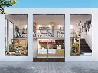 Nordic Cafe Restaurant Coffee Shop 3d model