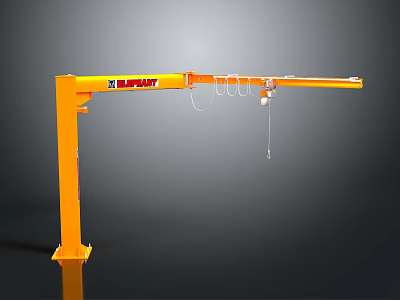 Yellow Functional Vehicle Featuring LIFT Crane Arm And Heavy Lifting Capacity 3d model
