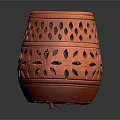 Red Decorative Daily Living Essential Vase With Intricate Hollow-out Flower Patterns
