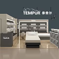 TEMPUR Store In Mall With Mattresses Pillows Display Shelves And Beds
