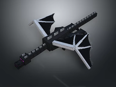 Game Movie Character Mechanical Dragon With Black White Wings And Detailed Structure 3d model
