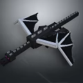 Game Movie Character Mechanical Dragon With Black White Wings And Detailed Structure