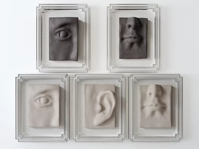 Abstract Paintings Featuring Framed Human Organs Eye Ear Mouth Wall Art 3d model Abstract Paintings Featuring Framed Human Organs Eye Ear Mouth Wall Art 3d model