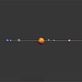 Accurate Solar System Model Display Showing Sun At Center With Planets In Orbits 3d model