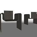 Modern Black Wooden Leisure Chairs With Unique Curved Armrests And Stylish Design