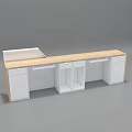 Modern Reception Desk With Wooden Panel And White Surface Featuring LOGO 3d model