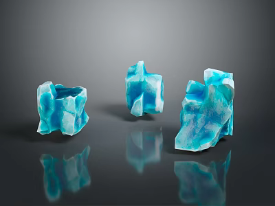 Blue Stone Decorative Pieces With Irregular Shapes For Home Decoration Ornaments 3d model