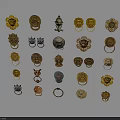 Various Ornate Metal Door Knockers With Gold And Silver Finishes