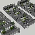 Ancient Chinese Architecture with Multiple Courtyards Gray Tile Roofs and Courtyard Garden Design