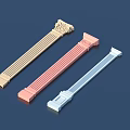 Classical Column Sculpture Carvings in Beige Pink and Light Blue Colors