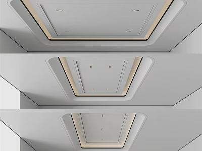Modern Minimalist Ceiling Design With Recessed Lighting And Clean Architectural Lines 3d model