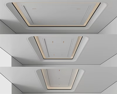 Modern Minimalist Ceiling Design With Recessed Lighting And Clean Architectural Lines 3d model