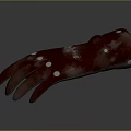 Unique Red Glove With White Dots And Decorative Pattern Design Style