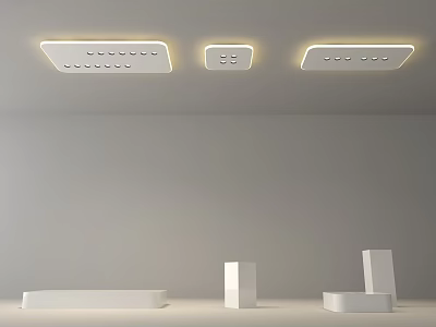 Modern Ceiling Lights With Sleek Design And Warm Yellow Glow For Minimalist Interior Illumination 3d model