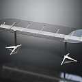 Contemporary Glass Table Furniture With Transparent Top And Sleek Metal Support Legs