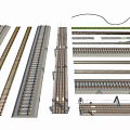 modern railway combination railway track railway train track railway train track railway track railway track 3d model