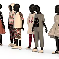 Various Stylish Clothes with Colorful Patterns and Designs Worn by Models