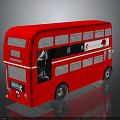 Red Double Decker Bus With Classic Body Design And Large Windows 3d model