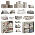 Neatly Stacked Various Clothes With Storage Boxes And Organized Drawer Storage