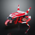Red And White Racing Style Paper Airplane Model With Number 03 And Logo Design