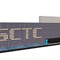 Modern Feature Wall with Hollow-out Design Letters SETO and Water Base 3d model