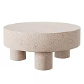 Modern Colorful Speckled Desk With Round Top And Three Cylindrical Legs