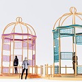 creative birdcage beauty chen dp point 3d model