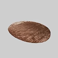 Square Brown Velvet Rug With Wavy Lines And Concentric Circle Patterns