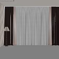 curtain gauze curtain pleated curtain solid color 3d model