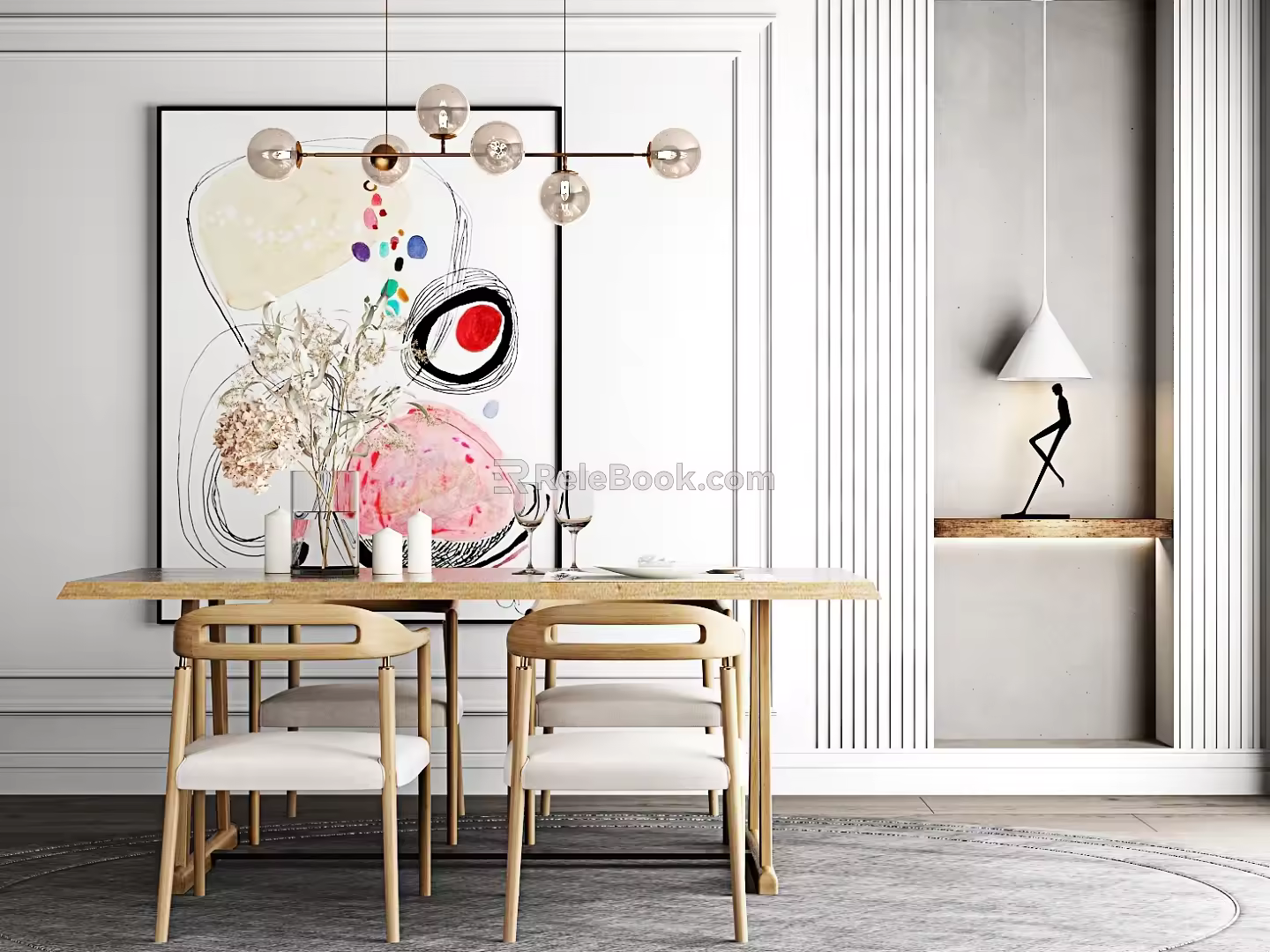 Nordic Dining Tables and Chairs 3d model