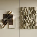 Modern Abstract And Geometric Wall Hangings With White Brown Beige Ceramic Design