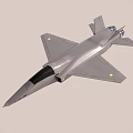 White Fighter Jet Flying in Clear Blue Sky With Streamlined Design 3d model