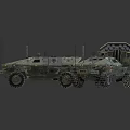 Military Green Armored Functional Vehicle With Dual Units Off-Road Tires And Tactical Gear