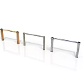 Three Different Colored Metal Cabinet Handles In Gold Silver And Gray
