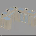 Modern Multi Story Apartment Building With Light Colored Facade And Window Arrangements 3d model
