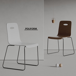 poliform Dining Chair Single Chair Leisure Chair Minimalist Chair Chandelier 3d model