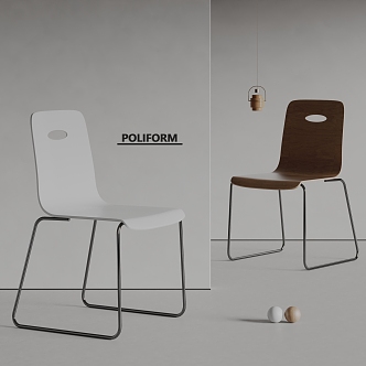 poliform Dining Chair Single Chair Leisure Chair Minimalist Chair Chandelier 3d model