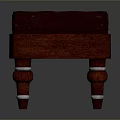 Comfortable Ottoman With Red Padded Cushion Wooden Base And White Accent Legs