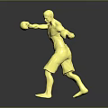Golden Man Boxer Statue In Fighting Pose With Muscular Build